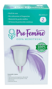 ProFemme Copa Menstrual Ecológica Grande / Bolsa + Cápsula